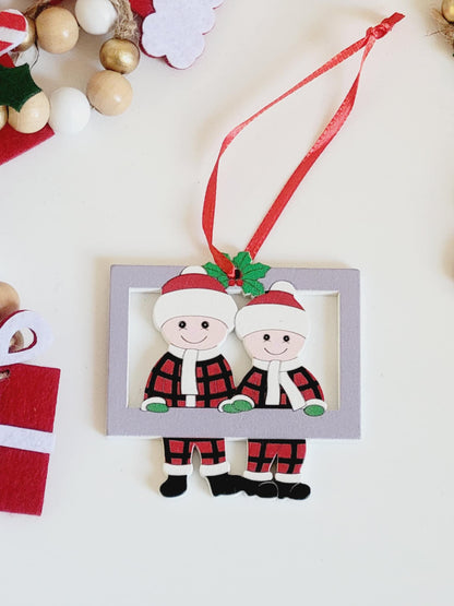 Décoration de Noël avec prénom d'un membre de la famille,Décoration de famille personnalisée,Famille de 2 3 4 5 6 personnes décoration sapin