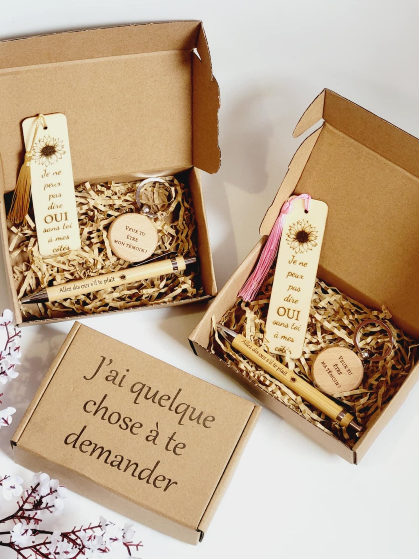 Coffret cadeau personnalisé, box cadeau, demande de témoin, future mariée, témoin, demoiselle d'honneur, EVJF, accessoires personnalisés ,