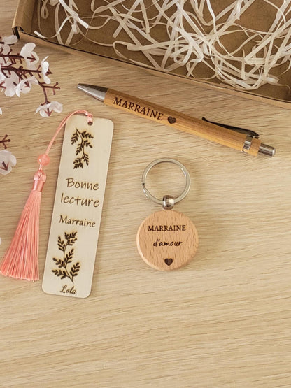 Coffret Cadeau Personnalisé – Marraine ou Parrain.     Cadeau fête des marraines,  cadeau parrain