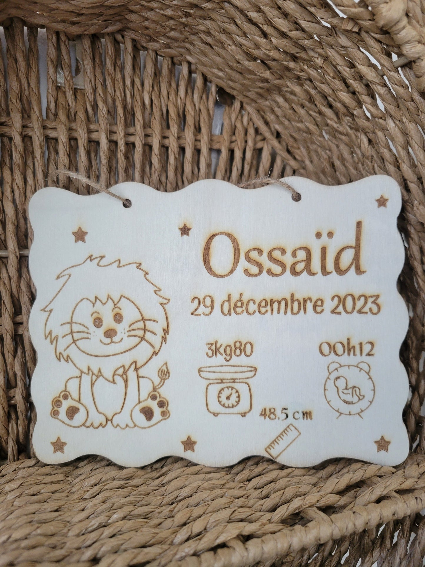 plaque de naissance personnalisé / idéal cadeau naissance / carte bienvenue bébé