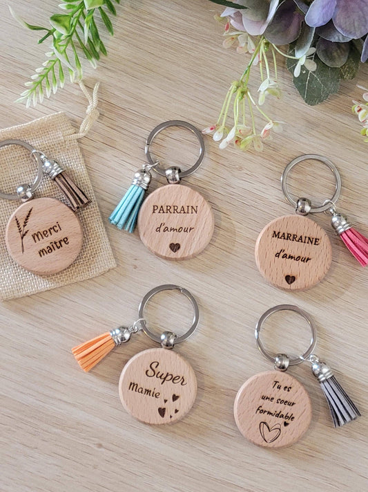 Porte clé en bois personnalisé
