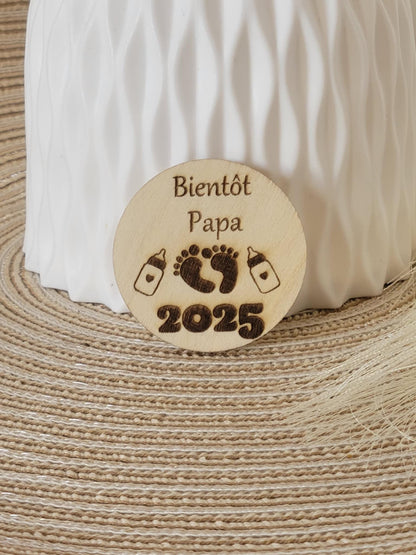 Magnet personnalisé pour annonce de grossesse - Futur mamie et papi - Futur Marraine et Parrain - Futur bébé - Cadeau naissance