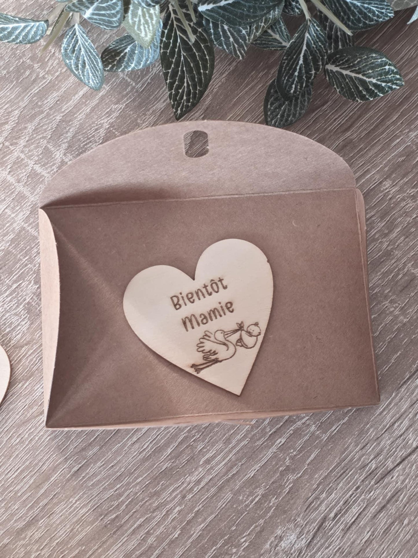 Magnet personnalisé forme cœur pour annonce de grossesse - Futur mamie et papi - Futur Marraine et Parrain - Futur bébé - Cadeau naissance