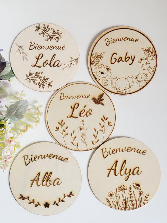 Carte naissance bébé personnalisée en bois . Carte bienvenue bébé, Souvenir de naissance, Cadeau de Naissance, cadeau bébé, prénom