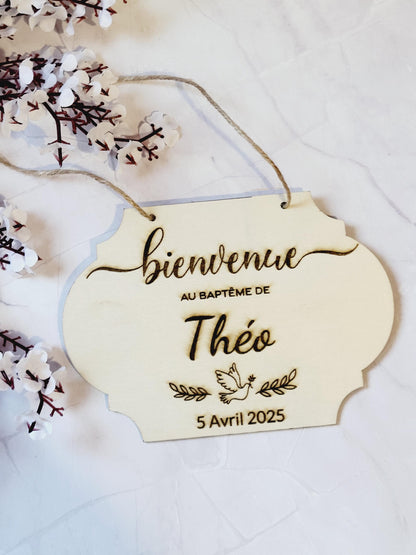 panneau baptême bois / Panneau de bienvenue - Panneau de bienvenue pour mariage, baptême... - Panneau