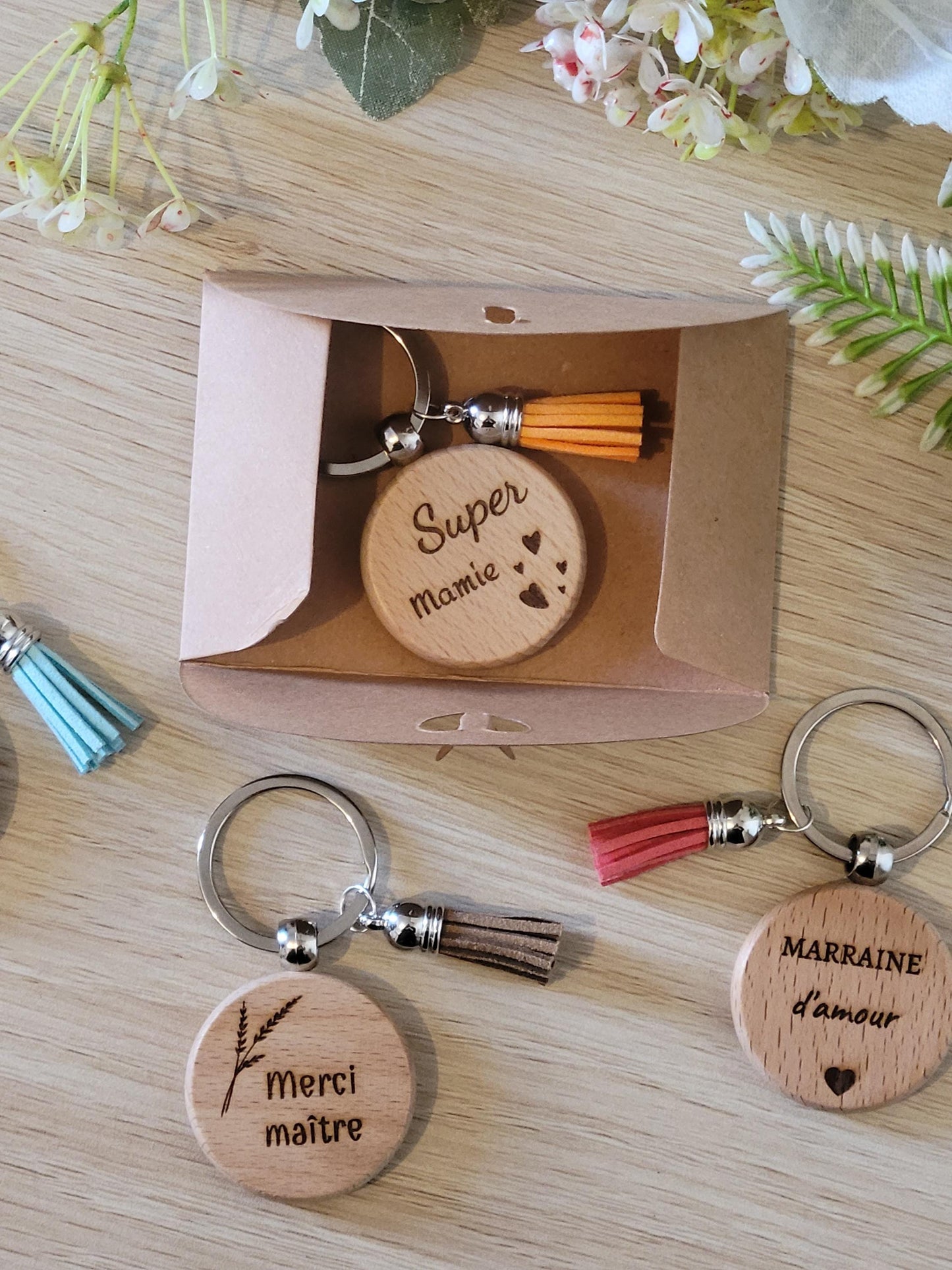 Porte clé en bois personnalisé