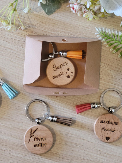 Porte clé en bois personnalisé