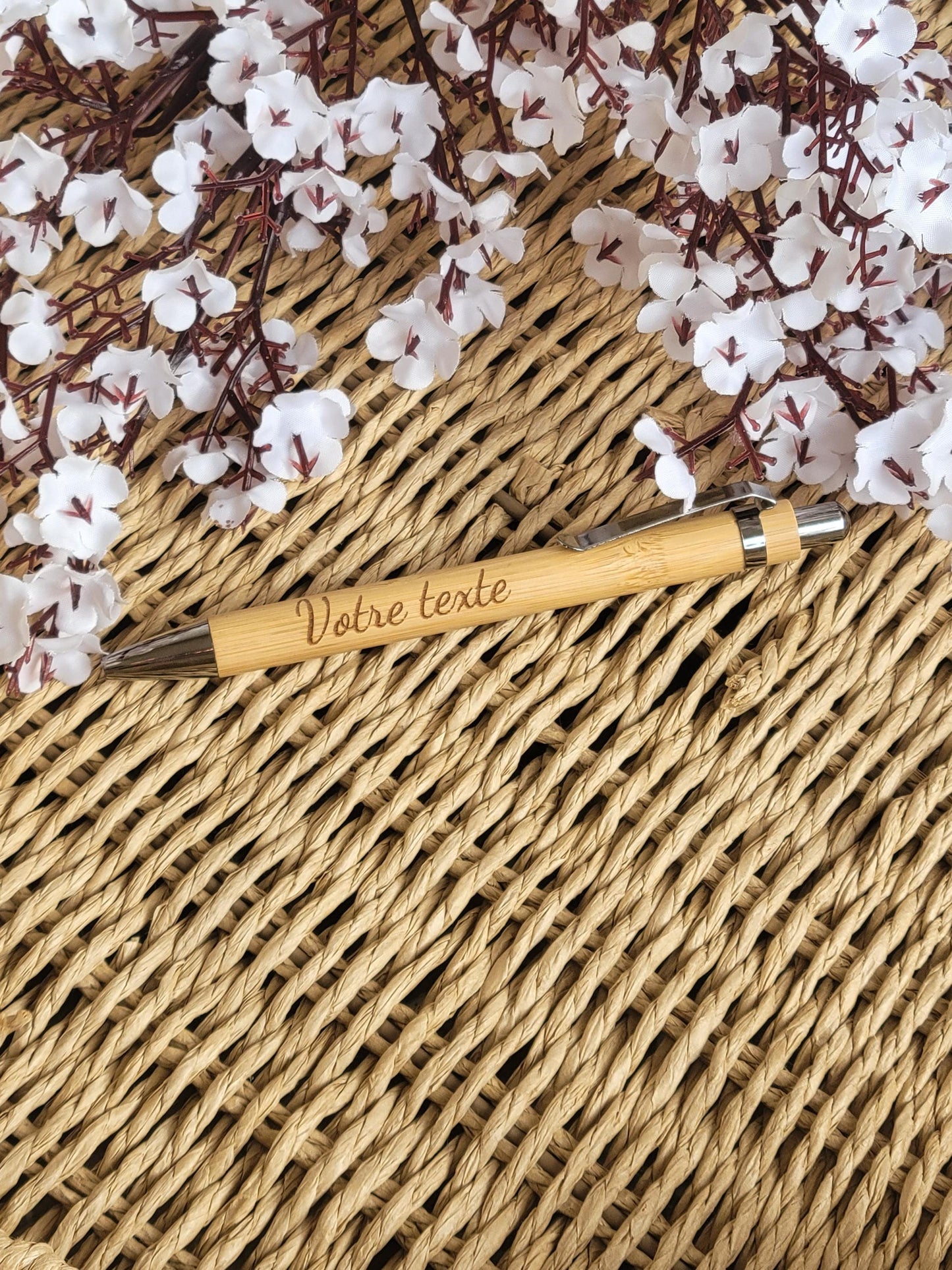Stylo bambou personnalisé / Cadeau maitresse mariage témoin grand-père fête des pères /anniversaire collègue comité entreprise