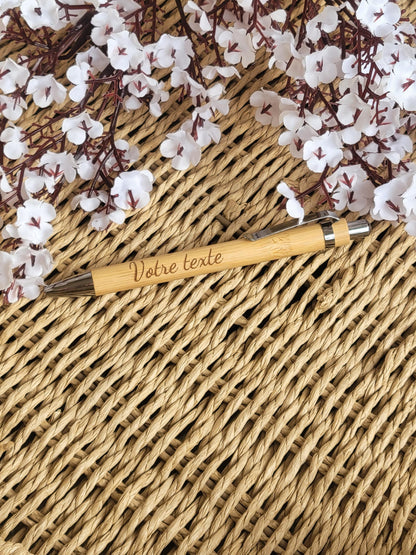 Stylo bambou personnalisé / Cadeau maitresse mariage témoin grand-père fête des pères /anniversaire collègue comité entreprise