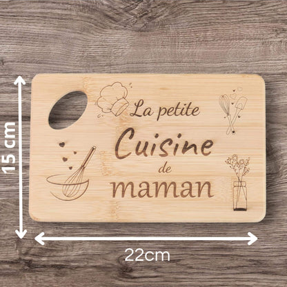 Planche à découper en bambou personnalisée, cadeau parrain, fête des pères, des mères, noël , nounou marraine