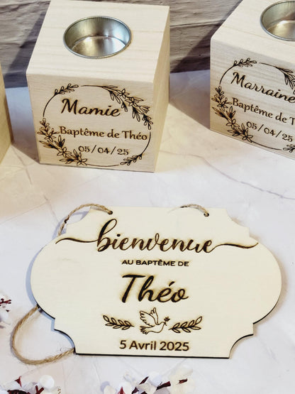 panneau baptême bois / Panneau de bienvenue - Panneau de bienvenue pour mariage, baptême... - Panneau