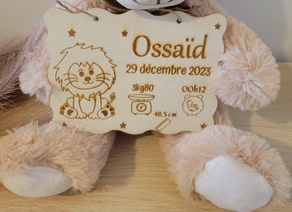 plaque de naissance personnalisé / idéal cadeau naissance / carte bienvenue bébé
