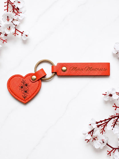 Porte-clé cœur personnalisé | Cadeau mamie, maîtresse, parrain | Porte clé gravé prénom | Cadeau fin d’année scolaire | Cadeau personnalisé