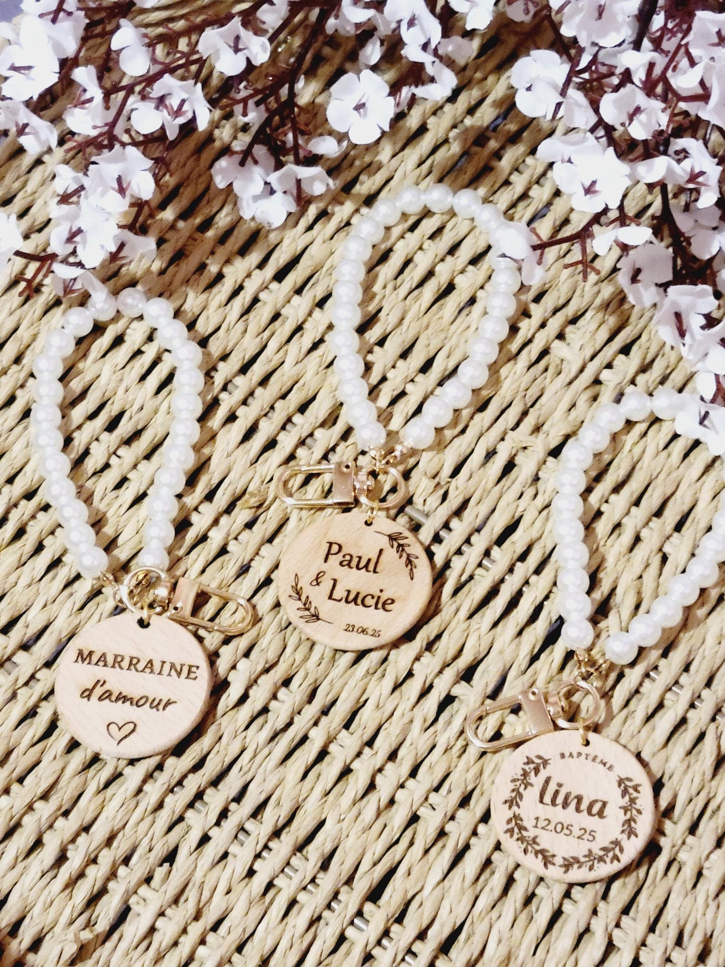 Cadeaux invités porte clés Témoins/mariage/baptême/communion/anniversaire/pacs/baby shower Cadeaux évènements