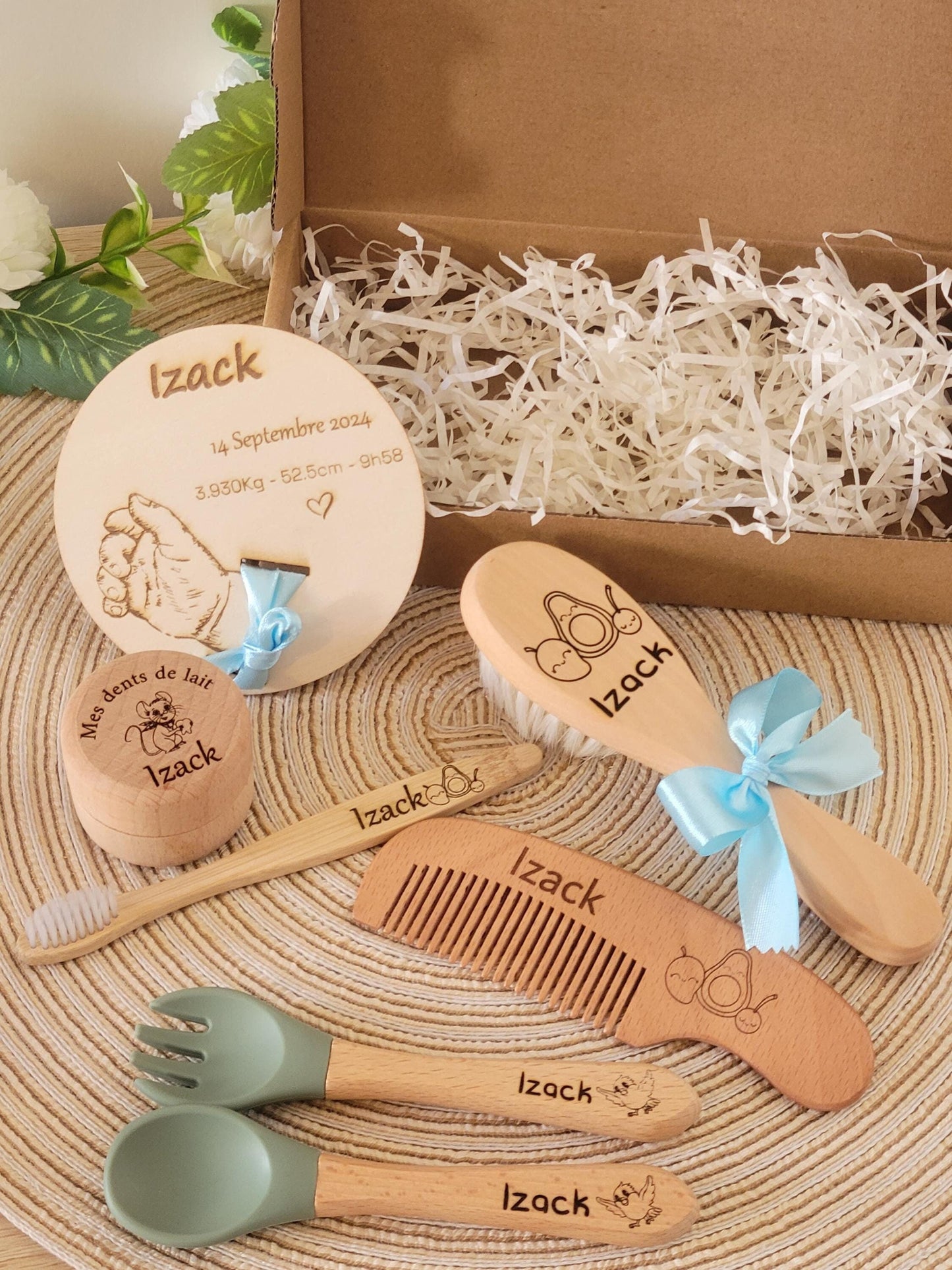 Coffret cadeau de naissance personnalisé