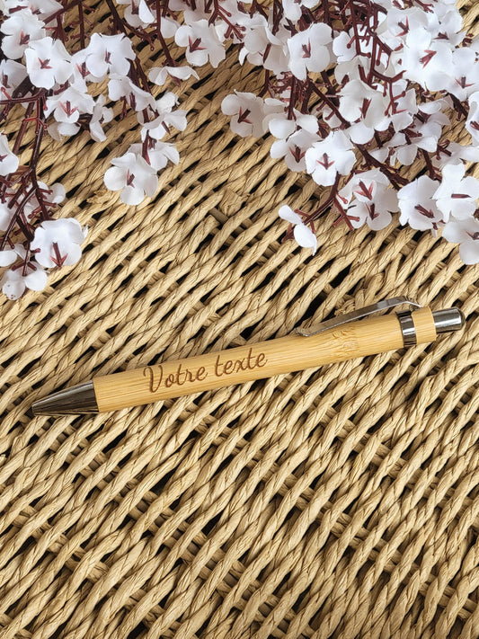 Stylo bambou personnalisé / Cadeau maitresse mariage témoin grand-père fête des pères /anniversaire collègue comité entreprise