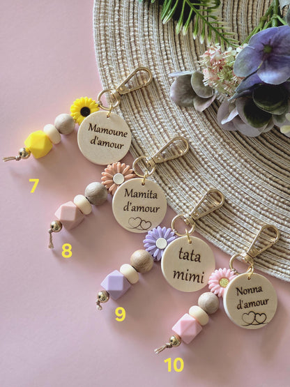 porte clés personnalisé  parrain mamie maman papa, grands pères, papy, marraine, maitresse , demande témoin